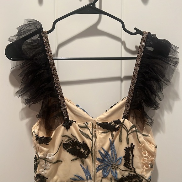 Lulus Show Stopper Cream Embroidered Sequin Bodycon Midi Dress - Picture 4 of 5